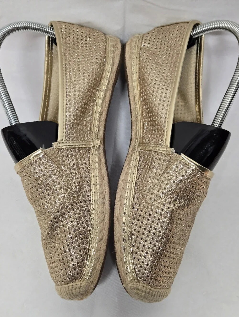 Michael Michael Kors Gold Matallic Flats Shoes Perforated Espadrille Slip On 7